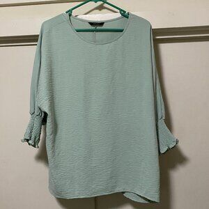 Dokotoo, 3/4 length sleeve, beautiful mint green blouse, size S